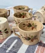 6x antieke antieke koffie kop kopjes Mouzin Lecat & Cie Nime, Ophalen of Verzenden