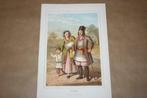 Antieke kleurenlitho - Gezin met kind uit Polen - 1874 !!, Ophalen of Verzenden