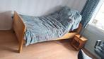 Licht eiken electrisch bed met nachtkastje, Ophalen, Eenpersoons