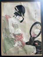 Kitagawa Utamaro prent - Moeder en Kind Edo periode (1753-18, Antiek en Kunst, Ophalen