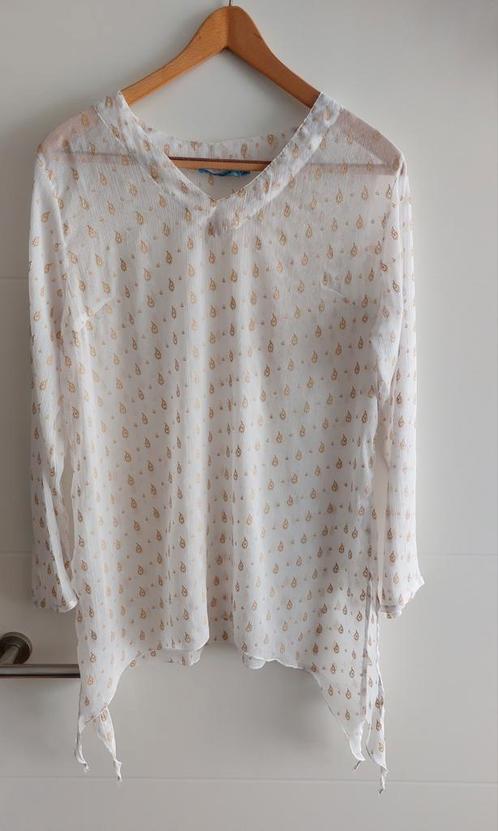 positano ibiza tuniek wit/goud maat 42 maat xl, Kleding | Dames, Tops, Nieuw, Maat 42/44 (L), Wit, Korte mouw, Ophalen of Verzenden