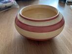Antieke Schaal met Roze Strepen - Bloempot Decoratie Vintage, Ophalen of Verzenden