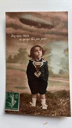 Zeppelin. Jongetje rookt pijp,handen kn briekzakjen., Ophalen of Verzenden, Voor 1920, Gelopen, Kinderen