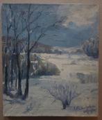 Winterlandschap. Olieverf op doek. Gesigneerd., Antiek en Kunst, Ophalen of Verzenden