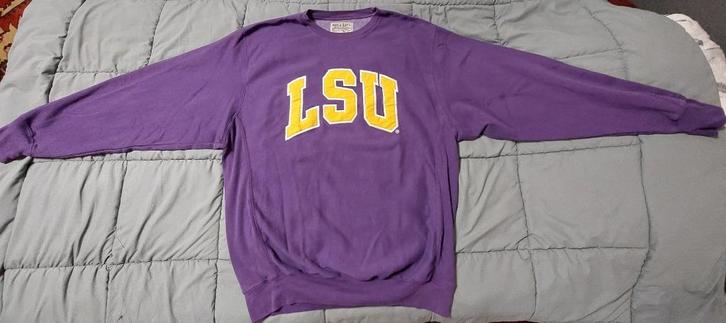 Vintage LSU Tigers Sweater Trui Paars XL jaren 90, Kleding | Heren, Truien en Vesten, Zo goed als nieuw, Maat 56/58 (XL), Paars