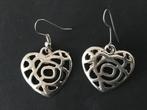 Vintage Hart Oorbellen, Ophalen of Verzenden, Gebruikt, Zilver, Hangers
