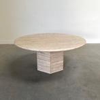 Travertijn koffie tafel jaren 60 70 80 rond, Ophalen, 50 tot 100 cm, Rond, 50 tot 100 cm