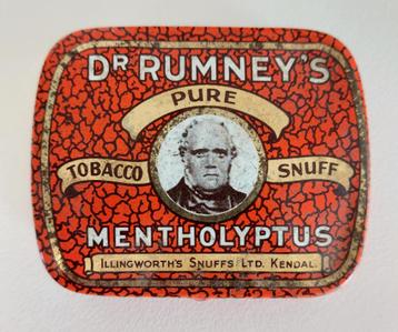 Dr Rumney's snuiftabak blikje beschikbaar voor biedingen