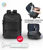 Handbagage Rugtas met Vacuümzak – 45x30x18cm –Inclusief Pomp, 20 tot 30 cm, Zwart, Minder dan 40 cm, Nieuw