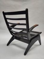 Vintage fauteuil Jan den Drijver De Stijl hout opknapper, Gebruikt, ., 75 tot 100 cm, Ophalen of Verzenden