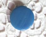 Vintage Boheemse glasknoop nr M2031 azuurblauw, Verzenden, Zo goed als nieuw, Knoop of Knopen