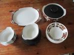 Servies jg meakin england, ironstone met bruin decor 1 deksc, Gebruikt, Keramiek, Ophalen of Verzenden, Bord(en)