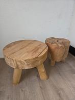 Houten Salontafel/Bijzettafels - Set van 2, Huis en Inrichting, Stoelen, Gebruikt, Twee, Bruin, Ophalen of Verzenden
