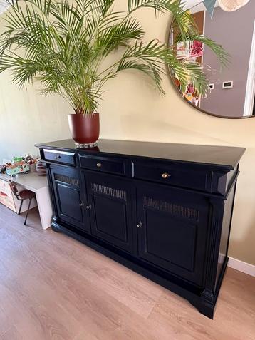 Dressoir - hoogglans blauwzwart beschikbaar voor biedingen