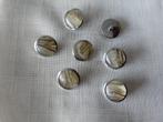 zilver/ bronsgroen knoopje, ø 12 mm, kunststof, 7 stuks., Verzenden, Zo goed als nieuw, Knoop of Knopen