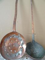 Antieke lepel koperen lepel lepels 52cm en 42cm 1800-1850, Antiek en Kunst, Antiek | Koper en Brons, Ophalen of Verzenden, Koper