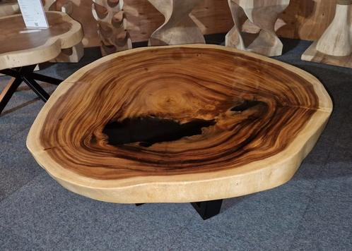 Epoxy salontafel 110 cm suar hout boomstam blad., Huis en Inrichting, Tafels | Salontafels, Nieuw, Minder dan 50 cm, 100 tot 150 cm