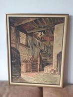Mooi schilderij interieur oude boerderij Wald Bäckman 1913., Ophalen