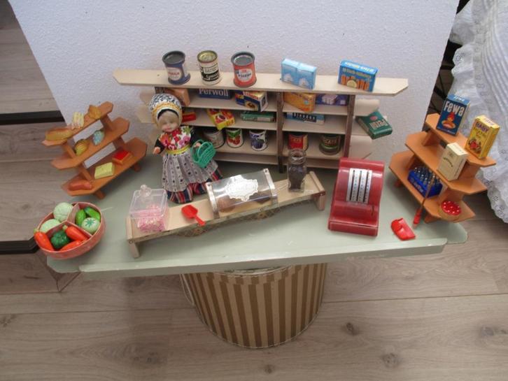 oude speelgoedwinkel met toebehoren, Verzamelen, Poppenhuizen en Toebehoren, Gebruikt, Overige typen, Ophalen of Verzenden