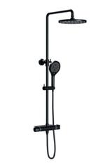 Douchesysteem thermostaat mat zwart regendouche + handdouche, Doe-het-zelf en Verbouw, Sanitair, Ophalen of Verzenden, Nieuw, Rvs