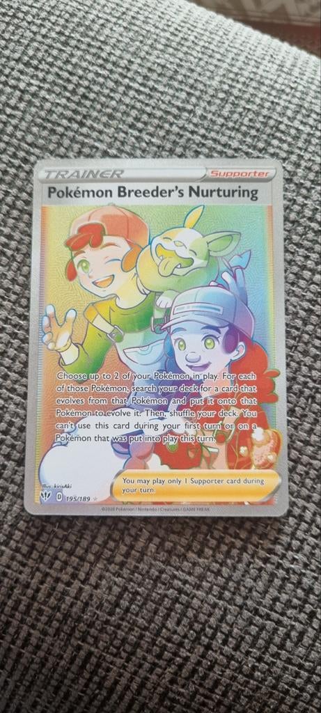 Pokémon Breeder's Nurturing 195/189 - Darkness Ablaze, Hobby en Vrije tijd, Verzamelkaartspellen | Pokémon, Ophalen of Verzenden