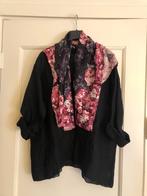 Givenchy zijden sjaal floral print grijs/rose/zwart, Givenchy, Ophalen, Zo goed als nieuw, Sjaal