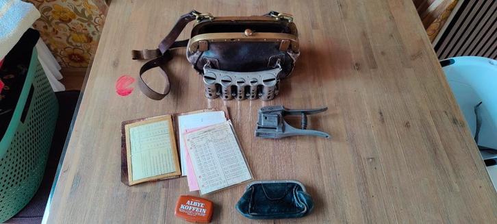 Vintage Buschauffeurs portemonnee verzameling diverse items, Antiek en Kunst, Antiek | Gereedschap en Instrumenten, Ophalen of Verzenden