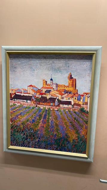 Van Gogh. Gezicht op Saintes-Maries-de-la-Mer 1888 repro. beschikbaar voor biedingen