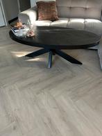 Zwarte ovale salontafel van hout, Huis en Inrichting, Gebruikt, 100 tot 150 cm, Eikenhout, Minder dan 50 cm