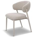 Eetkamer stoel japandi beige frame taupe armstoelen, Huis en Inrichting, Stoelen, Ophalen, Overige kleuren, Nieuw, Eén