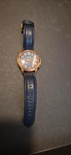 Fossil Horlogeband FS-4835 Leder Blauw 22mm, Overige merken, Leer, Staal, Polshorloge
