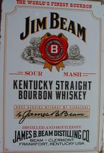 JIM BEAM WHISKY REKLAME -METAAL-, Verzamelen, Merken en Reclamevoorwerpen, Ophalen of Verzenden, Gebruikt, Reclamebord