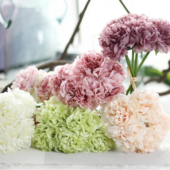 Kunst Pioenrozen Boeket / Nep Plant Bloemen Rozen Roos Pioen, Huis en Inrichting, Woonaccessoires | Kunstplanten en Kunstbloemen
