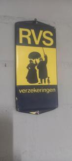 PRACHTIG OUD EMAILLE BORD ,, RVS VERZEKERINGEN.,,, Ophalen of Verzenden