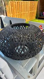 Lampenkap zwart riet, Ophalen, Zwart, Rond