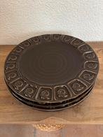 Set van 4 Platte Dinerborden, Ophalen of Verzenden, Zo goed als nieuw, Bruin