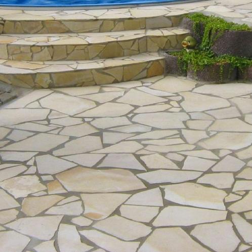 Duitse flagstones Solnhofer 2,5-3 cm dik voor tuin en terras, Tuin en Terras, Tegels en Klinkers, Nieuw, Terrastegels, Natuursteen
