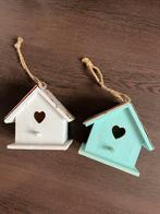 2 Leuke decoratieve vogelhuisjes - Mintgroen & Wit, Kinderen en Baby's, Kinderkamer | Inrichting en Decoratie, Ophalen of Verzenden