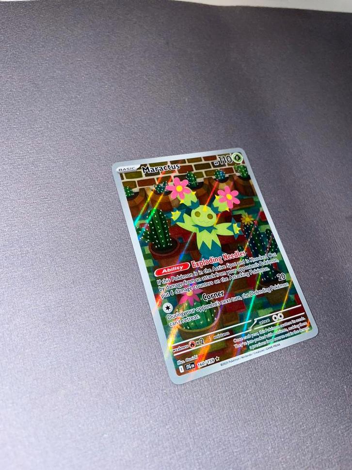 Pokemon Maractus illustration rare 160/159, Hobby en Vrije tijd, Verzamelkaartspellen | Pokémon, Zo goed als nieuw, Ophalen of Verzenden