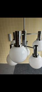 Vintage Plafondlamp met Glazen Bollen, Ophalen of Verzenden, Zo goed als nieuw, Glas, 50 tot 75 cm