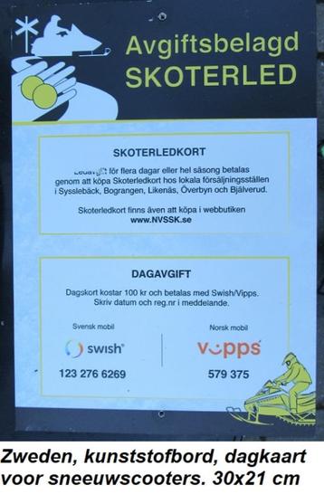 uniek officiëel Zweeds gebodsbord, afgifte dagkaart SNEEUWS beschikbaar voor biedingen