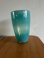 Handglazen vaas 32,5cm Pols Potten blauw turquoise groen, Huis en Inrichting, Woonaccessoires | Vazen, Blauw, Ophalen of Verzenden