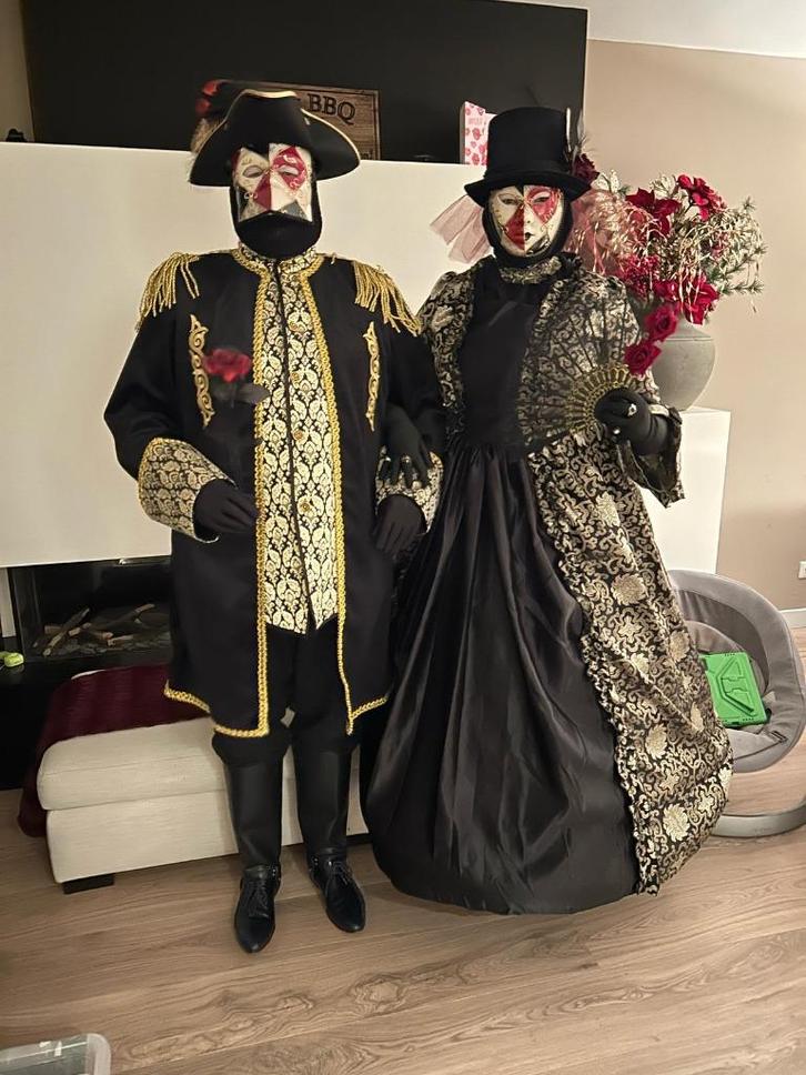 Venetiaans carnaval / Markies en markiezin / Duo outfit, Kleding | Dames, Carnavalskleding en Feestkleding, Zo goed als nieuw