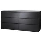 Malm 6 ladenkast bruin zwart, Huis en Inrichting, Kasten | Ladekasten, 5 laden of meer, Minder dan 100 cm, 25 tot 50 cm, Gebruikt