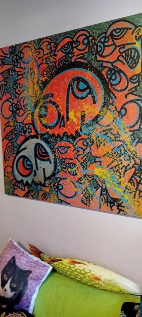 Galo Street artist 100 x 100 original canvas, Antiek en Kunst, Kunst | Schilderijen | Modern, Ophalen