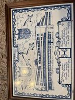 Delfts blauw tegeltableau Huizen 1986, Ophalen of Verzenden