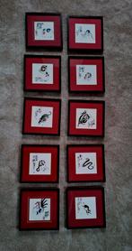 Chinese dierenriemtekens - Kalligrafie - lijsten -, Ophalen of Verzenden