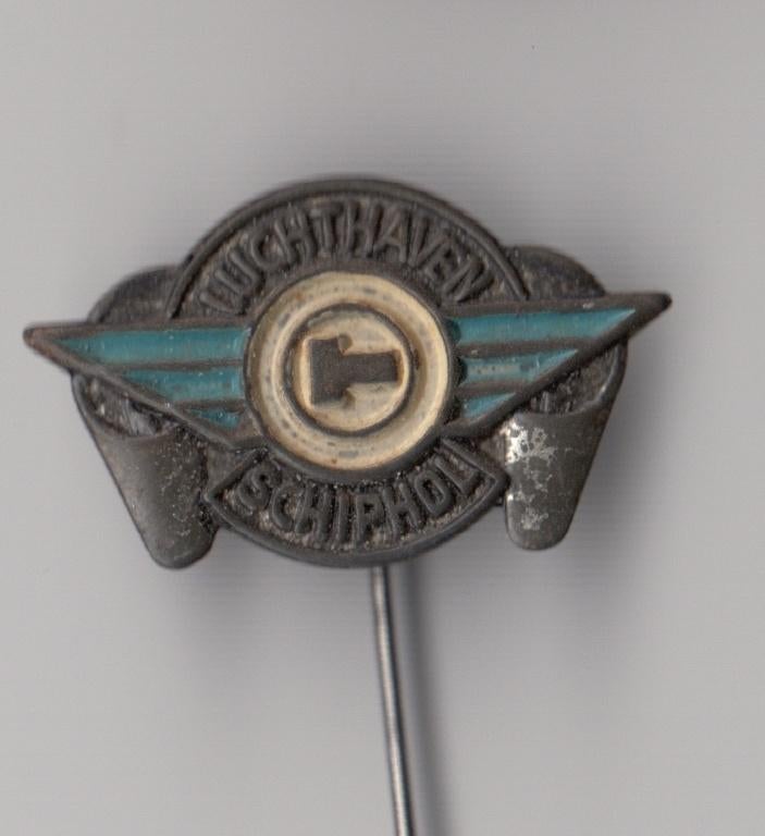 Schiphol Luchthaven oud speldje, Niet vindbaar, Niet vindbaar, Zo goed als nieuw, Patch, Badge of Embleem