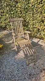Teakhouten deckchair, Tuin en Terras, Tuinstoelen, Ophalen, Gebruikt, Teakhout