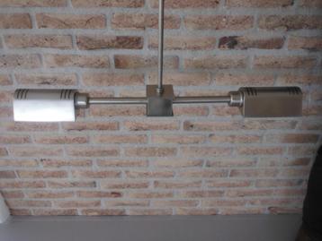 dimbare design eettafel lamp in zilverkleur / edelstaal